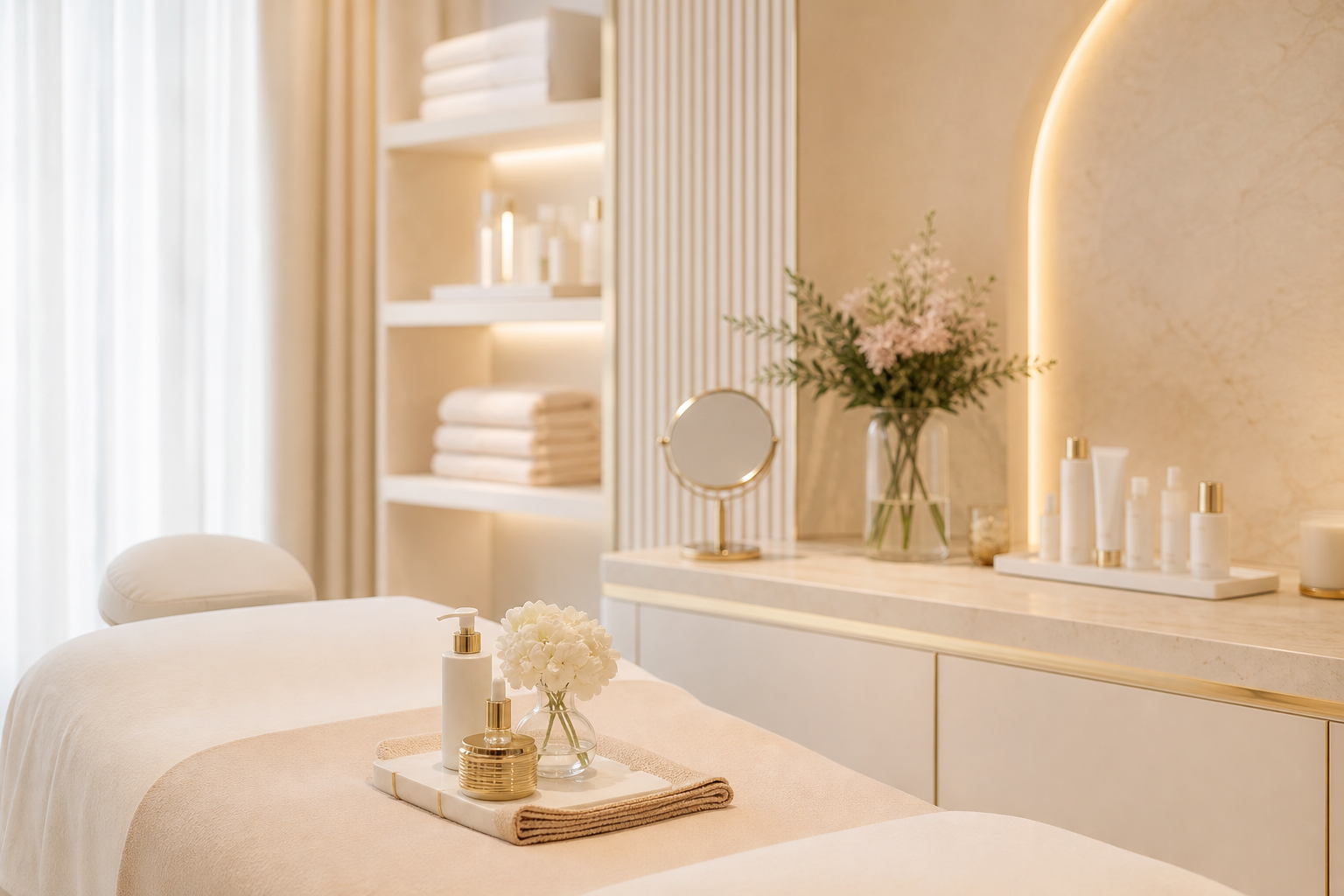 Detalhe premium de sala de estetica